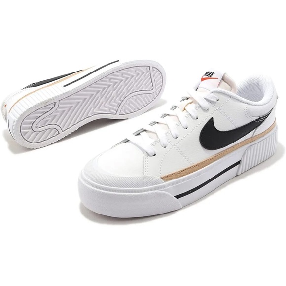 NIKE WOMENS COURT LEGACY LIFT SNEAKER - WHITE - Picture 2 of 7